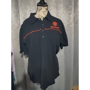 Jagermeister Black Golf Polo with Orange‎ Embroidery Knit Shirt Mens Large